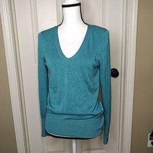 Kenneth Cole Reaction V-Neck Sweater Teal Blue S